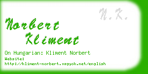 norbert kliment business card